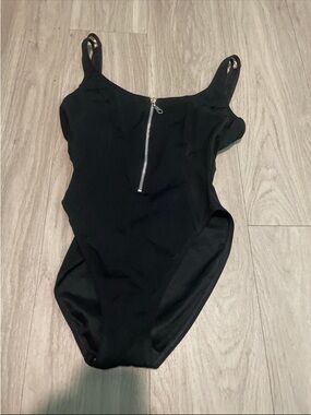 La Blanca Black One-Piece Swimsuit with Front Zip vintage
